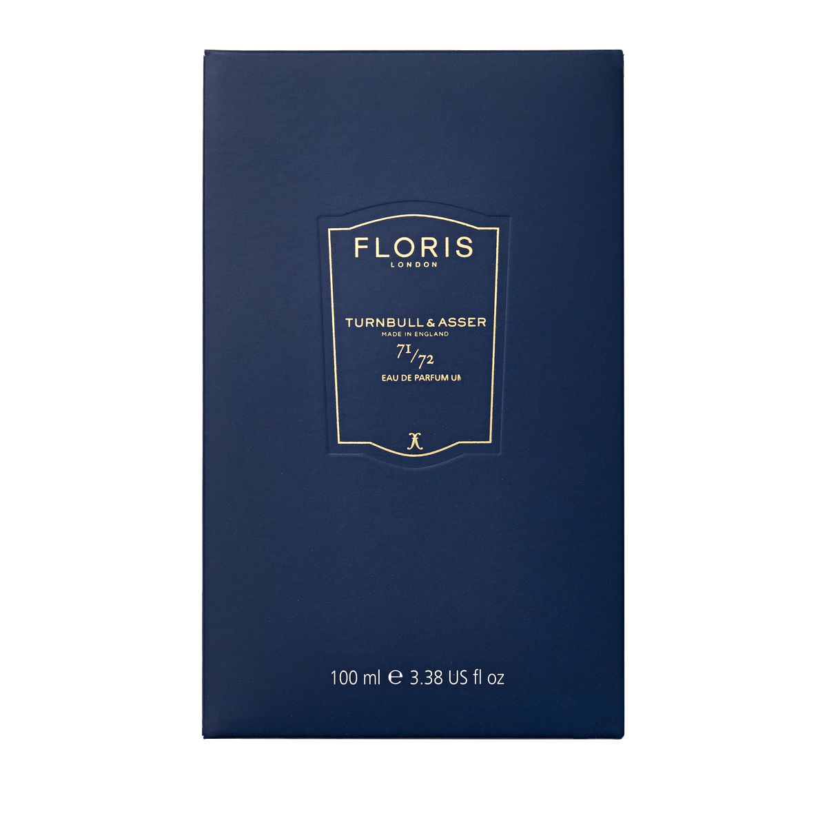 Navy blue fragrance box for Floris London's 71/72 - Eau de Parfum, 100 ml.