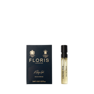 Black Floris London box with a small spray vial of A Rose For... - Eau de Parfum, your signature fragrance with a captivating rose scent.