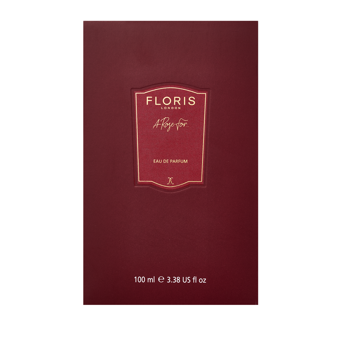 100ml "A Rose For..." Eau de Parfum by Floris London in a maroon box with gold lettering — ideal for gifting or discovering your signature scent.