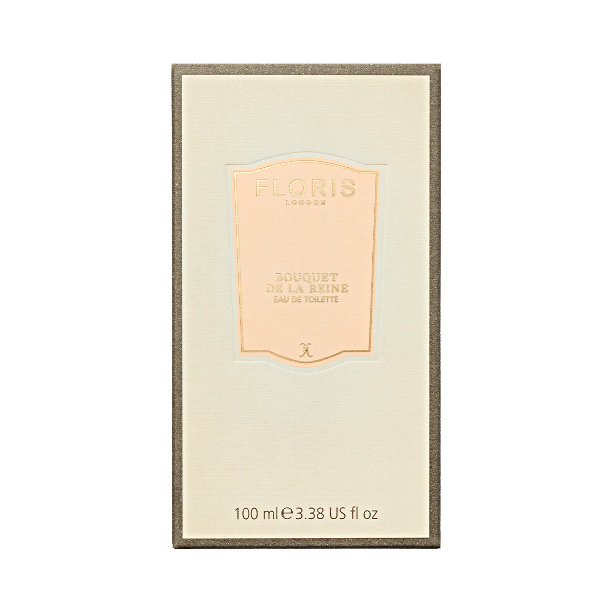 Beige "Floris London, Bouquet de La Reine - Eau de Toilette" box, 100 ml, with a floral heart and fruity effervescence.