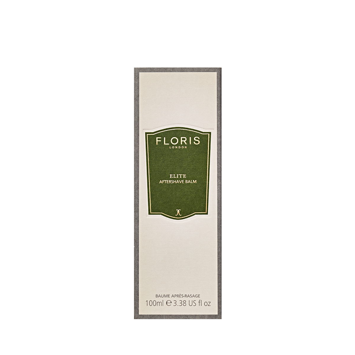 Floris London Elite Aftershave Balm 100ml features a green and cream label and is enriched with soothing borage oil for an elegant finish.