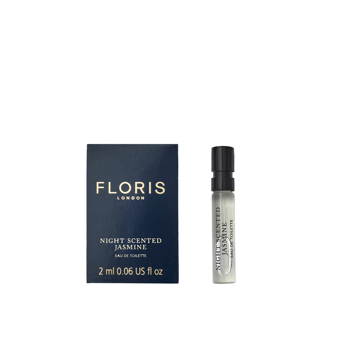 Floris London's Night Scented Jasmine Eau de Toilette captures enchanting jasmine nights under Minorcan lanterns and includes a box with a small spray bottle.