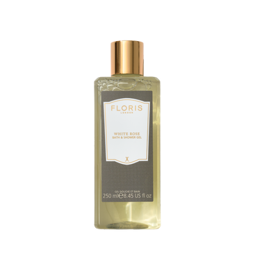 The White Rose Bath & Shower Gel from Floris London offers a floral scent in a 250ml bottle with a gold cap.