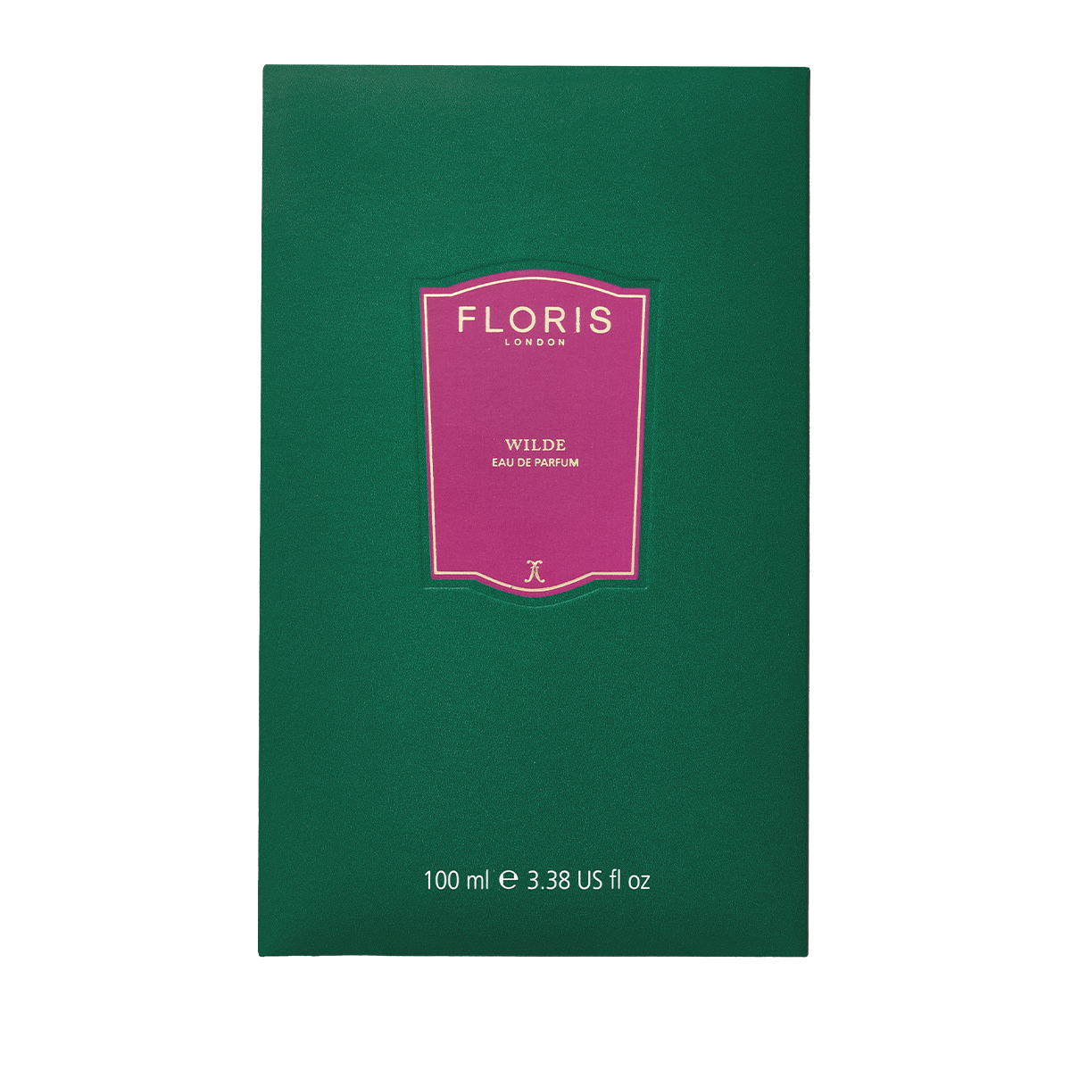 Floris London's Wilde Eau de Parfum, inspired by Oscar Wilde's individuality and freedom, comes in a green and pink 100 ml box.