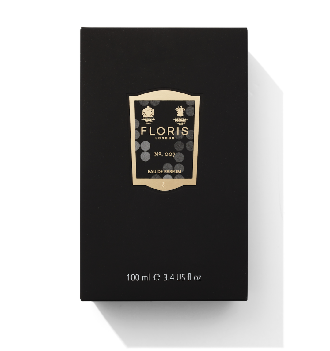 Floris London No.007 Eau de Parfum box in black with gold label