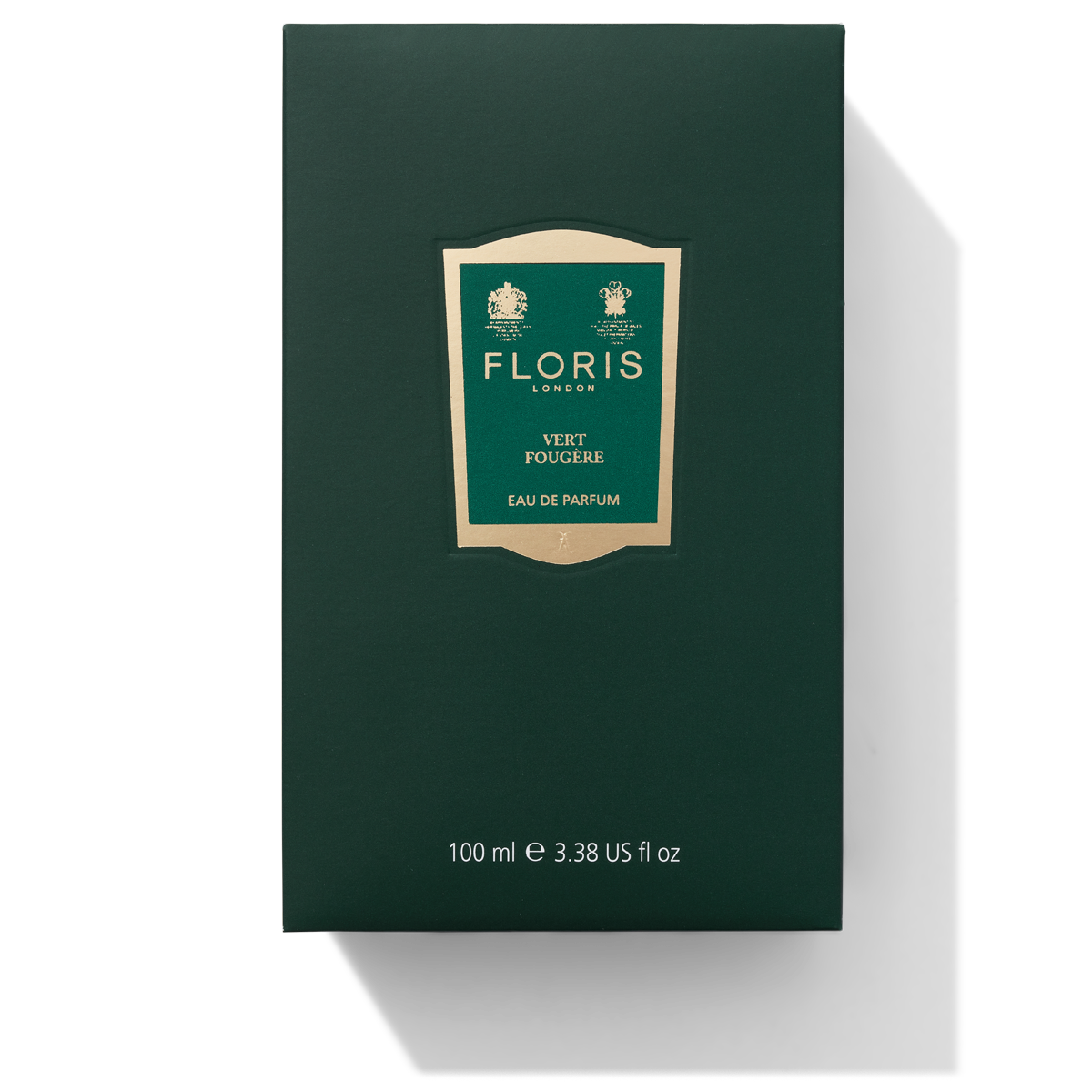 Floris London Vert Fougère box for 100ml bottles, it is a green box with a darker green label