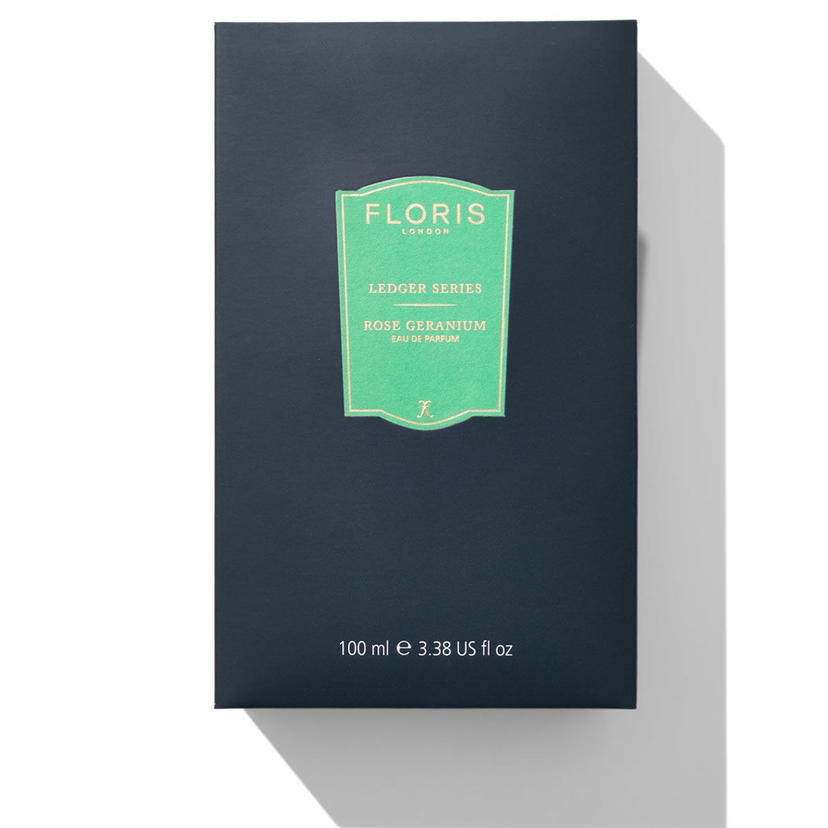 Large black box for 100ml Rose Geranium fragrance , it has a green label 