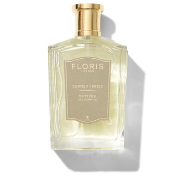 Large bottle of fragrance with a Grey label saying Vetiver 
