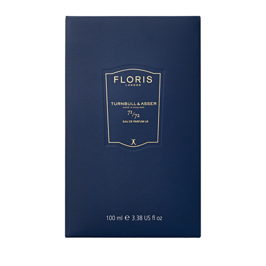Navy blue fragrance box for Floris London's 71/72 - Eau de Parfum, 100 ml.