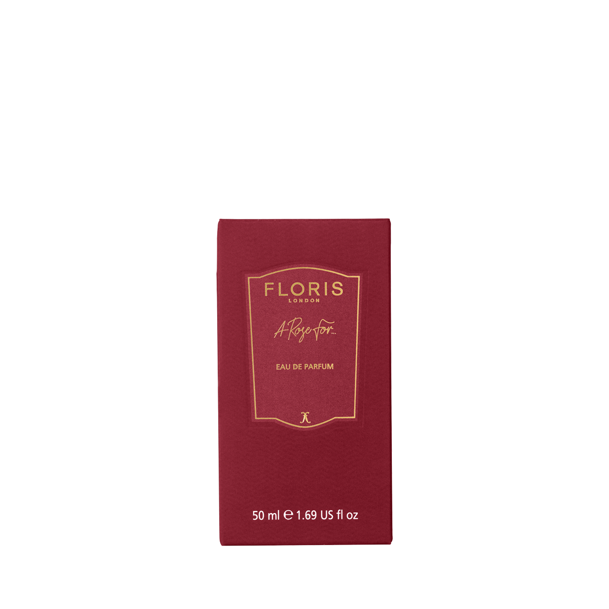 A Rose For... Eau de Parfum by Floris London comes in a red box with gold text, making it a signature scent and unique gift for any special occasion.