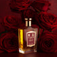 A Rose For... - Eau de Parfum" by Floris London, amidst deep red roses on a rich red background, creates an exceptional gift.