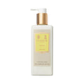 A 250ml Floris London Cefiro Luxury Hand Lotion with pump, gold cap, contains sweet almond oil. Ideal for nourishing dry skin, elegantly in yellow.