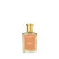 A clear glass perfume bottle with a gold cap and a peach label reading “Floris London UK Celest - Eau de Parfum” sits against a white background.