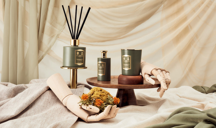 Floris London Grapefruit & Rosemary Collection including Reed Diffuser, Room Fragrance and Candle