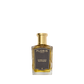 Clear glass bottle of Floris London Honey Oud Eau de Parfum with a gold cap, featuring a black label and infused with English honey notes.