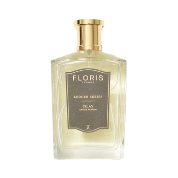 Floris London UK's Islay Eau de Parfum bottle features a gold cap and bergamot notes.