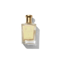 Medium Clear glass bottle with gold spray top and yellow JF label