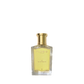 A clear glass bottle of Floris London's JF - Eau de Toilette with a gold cap, yellow label, and a refreshing blend of citrus and woody notes for men.