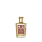 A bottle of Floris London's Leather Oud Eau de Parfum, enriched with oud oil, features a gold cap and label.