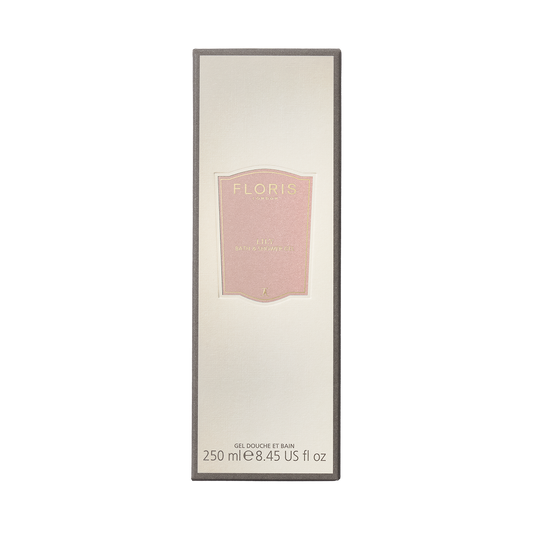 Floris London's Lily Bath & Shower Gel, 250ml, features elegant packaging and a floral fragrance.