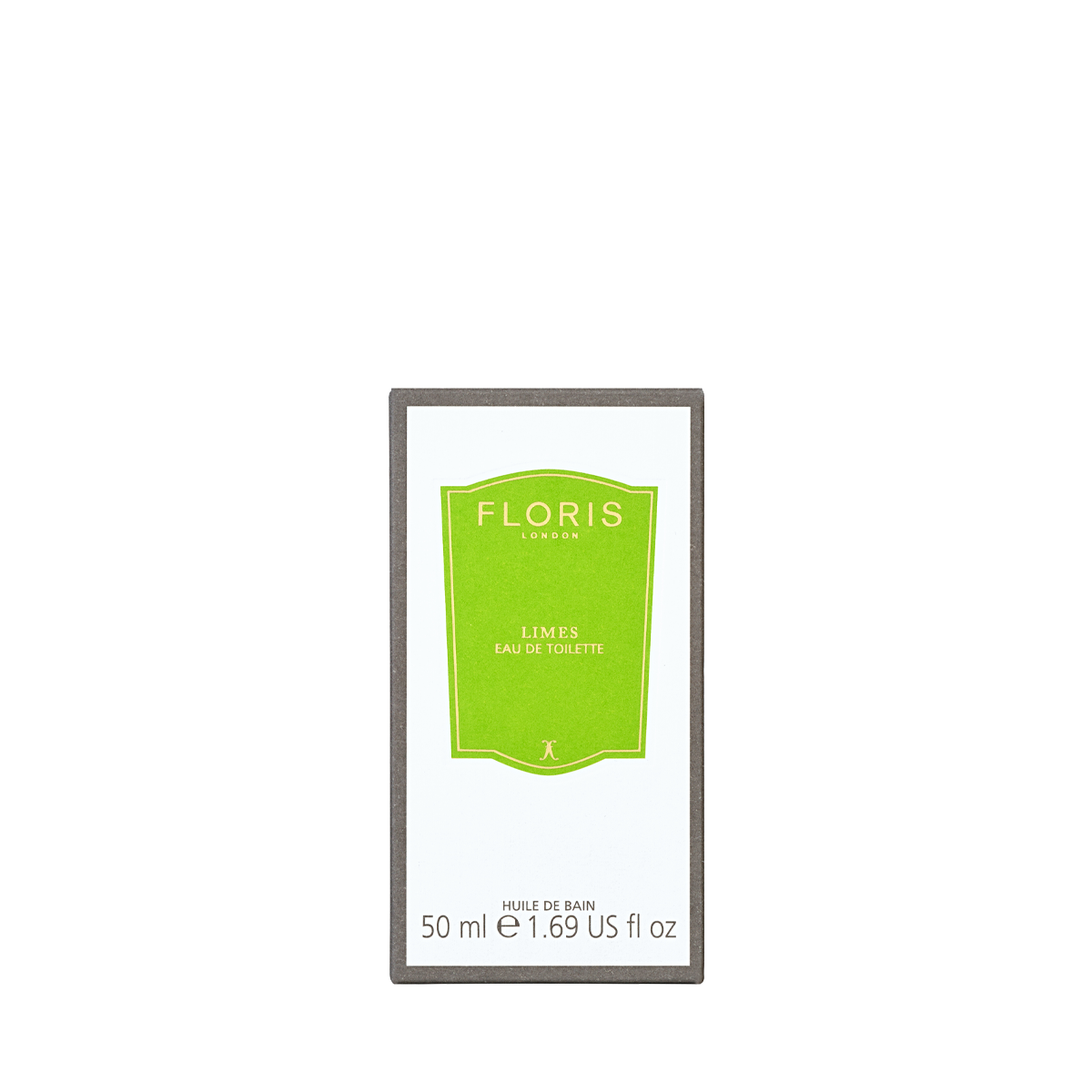 Floris London Limes - Eau de Toilette, 50ml, has a bright green label with gray border—ideal for fans of vibrant citrus scents.