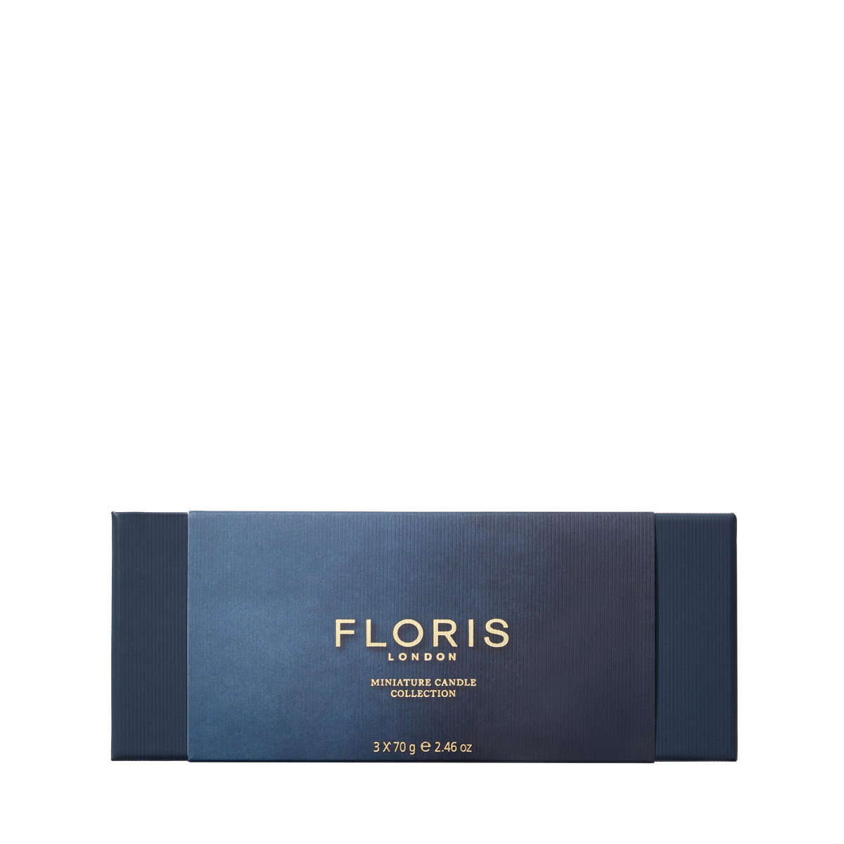 A Floris London "Miniature Candle Collection" box displays beautifully scented blue miniature candles against a white background.