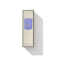 a small grey box with purple label 