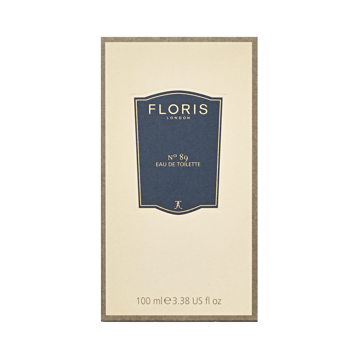Floris London's No. 89 Eau de Toilette is a signature fragrance for gentlemen, available in 100ml packaging with a beige box and navy label.