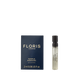 2 ml sample bottle and box of Floris London UK's Purple Mémoire Eau de Parfum, a sophisticated fragrance embodying English charm.