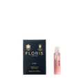 Floris London's Rose - Mouthwash features a bottle beside a black box with gold text, highlighting its pure rosewater essence.
