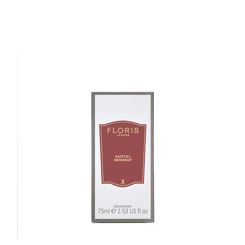 Floris London Santal - Deodorant Stick 75ml is aluminium-free and suitable for sensitive skin. Features a red and gold label.