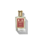 Medium Clear glass bottle with gold spray top and Red Santal label