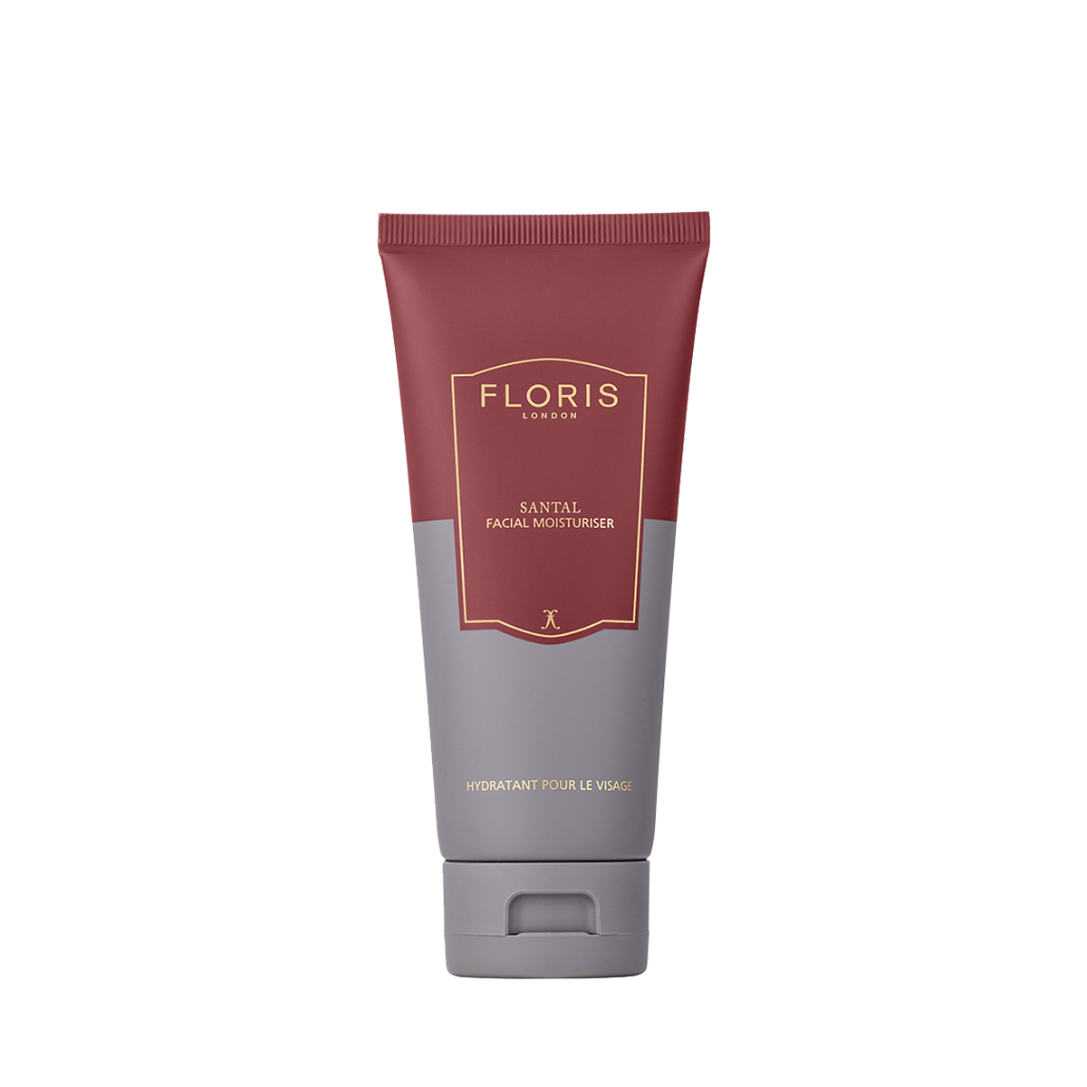 A tube of Floris London UK Santal - Facial Moisturiser is displayed against a plain white background.