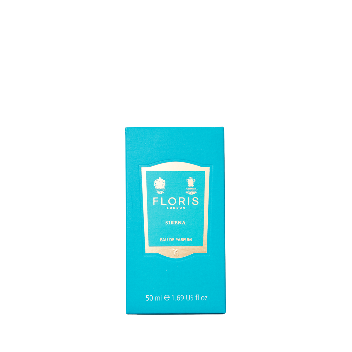 Floris London's Sirena Eau de Parfum comes in a blue 50 ml box with gold accents, offering an exquisite floral scent.