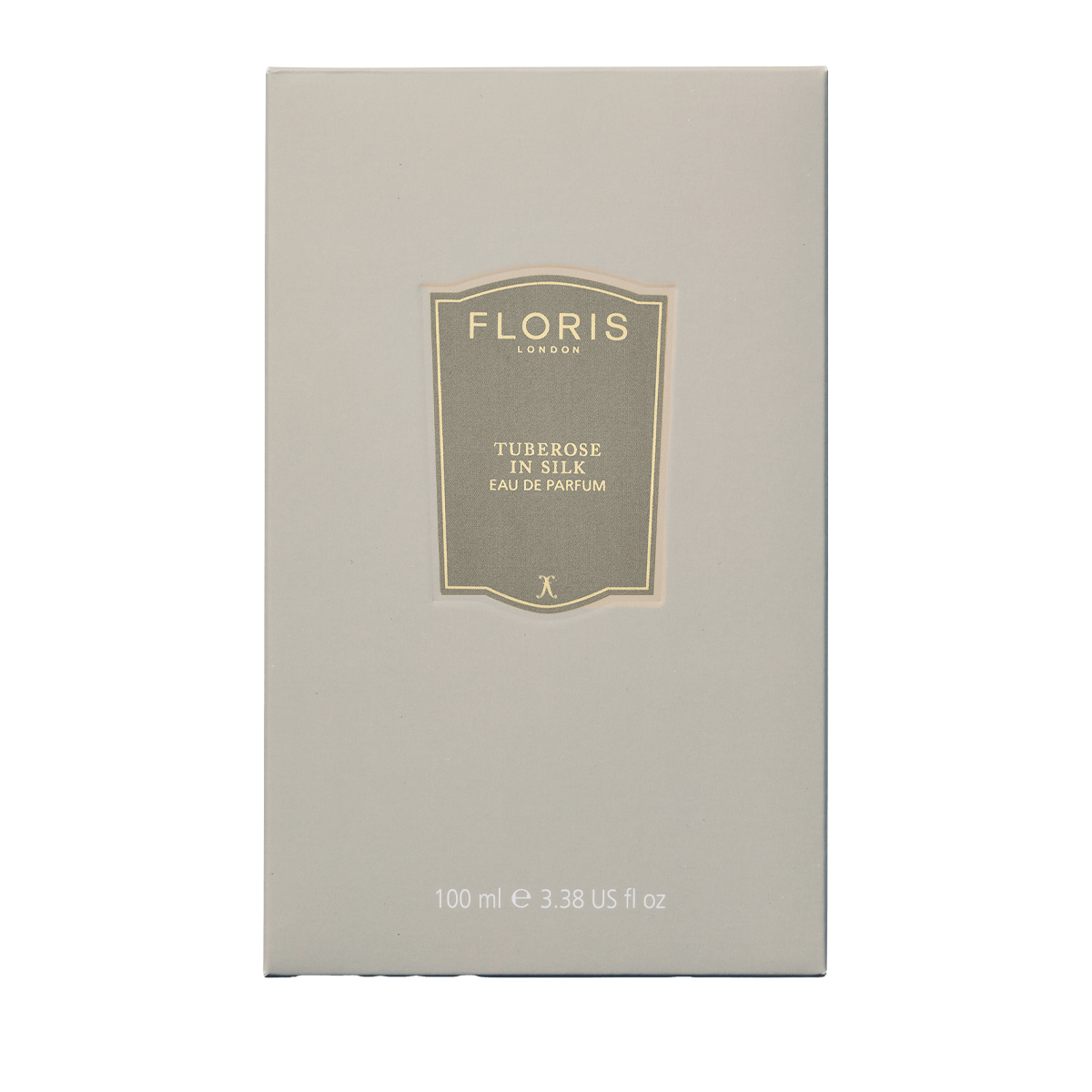 A beige Floris London box labeled “Tuberose in Silk - Eau de Parfum”—a floral scent with tuberose notes. 100 ml (3.38 US fl oz) size.