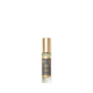 A small bottle of Floris London's "Tuberose in Silk" Eau de Parfum with a golden cap and beige-dominant label exudes rich jasmine notes.