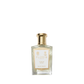 Floris London's White Rose Eau de Toilette in a clear glass bottle with a gold cap and label captures the timeless vibrancy of velvet roses.