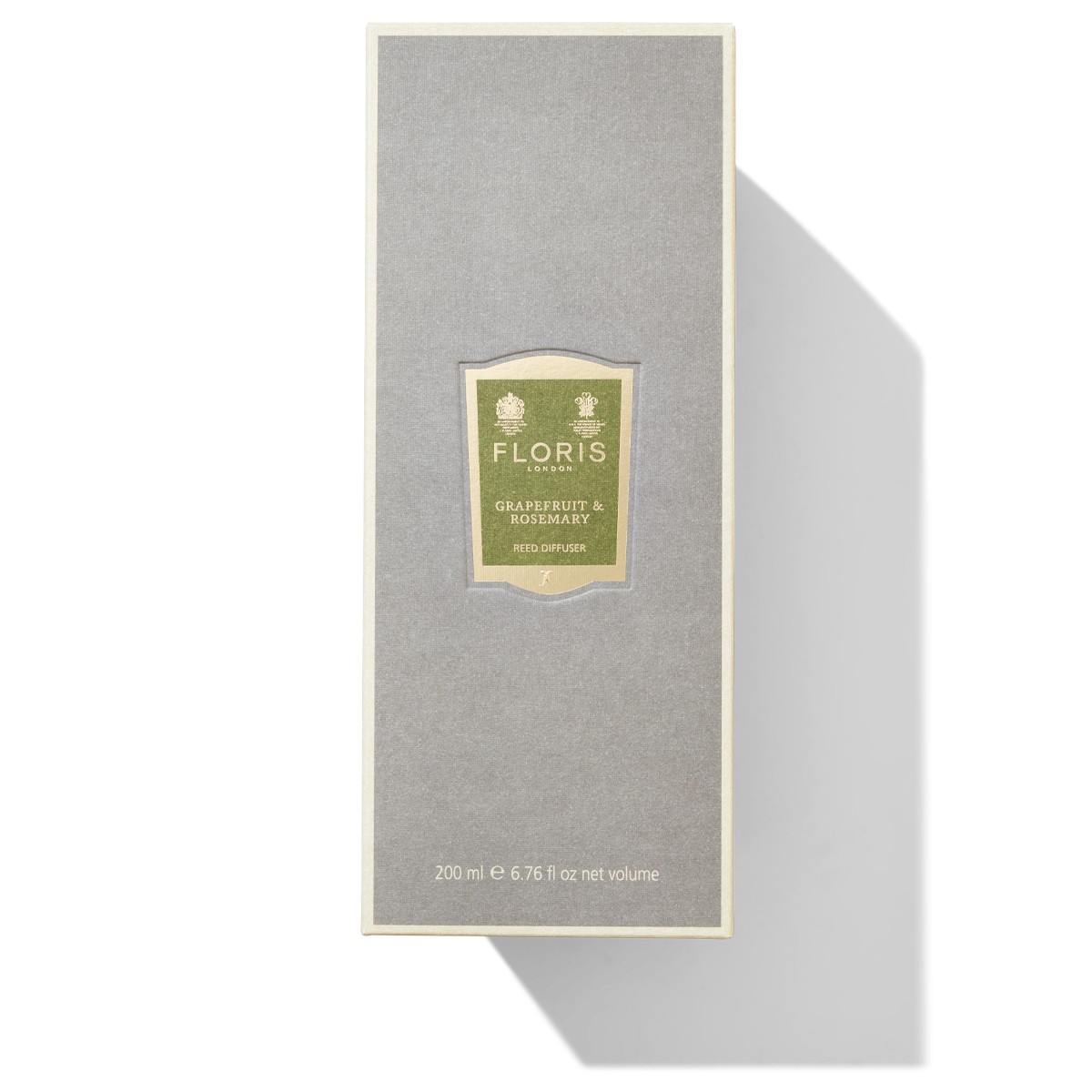 grey diffuser box with green grapefruit & rosemary scent label