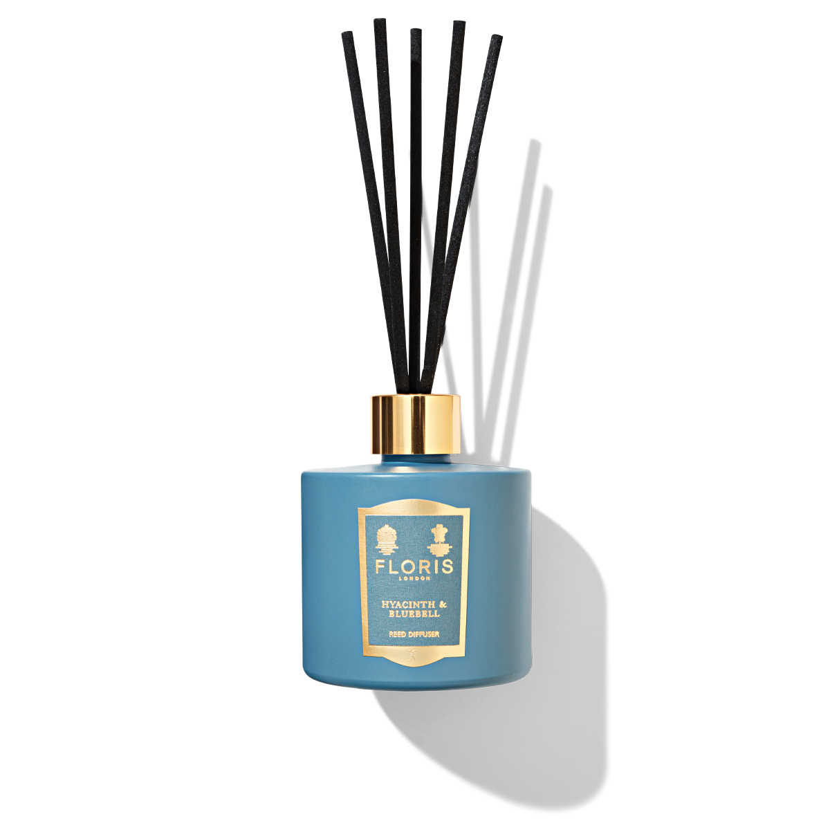 Floris London Hyacinth & Bluebell Reed Diffuser bottle with black reeds