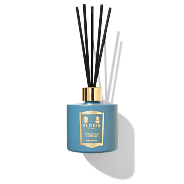 Floris London Hyacinth & Bluebell Reed Diffuser bottle with black reeds