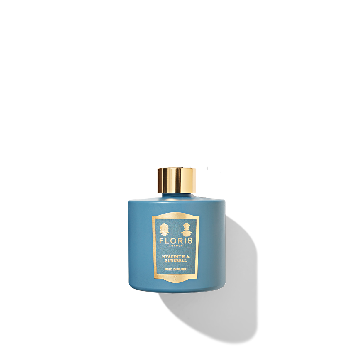 blue glass Floris London Hyacinth & Bluebell Reed Diffuser