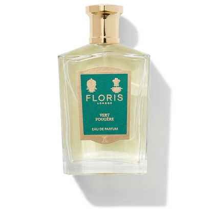 Floris London Vert Fougère 100ml bottle, it features a green label 