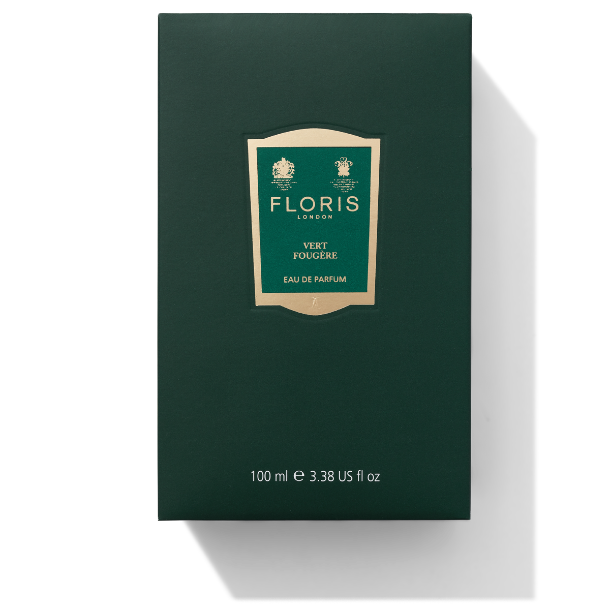 Floris London Vert Fougère box for 100ml bottles, it is a green box with a darker green label 